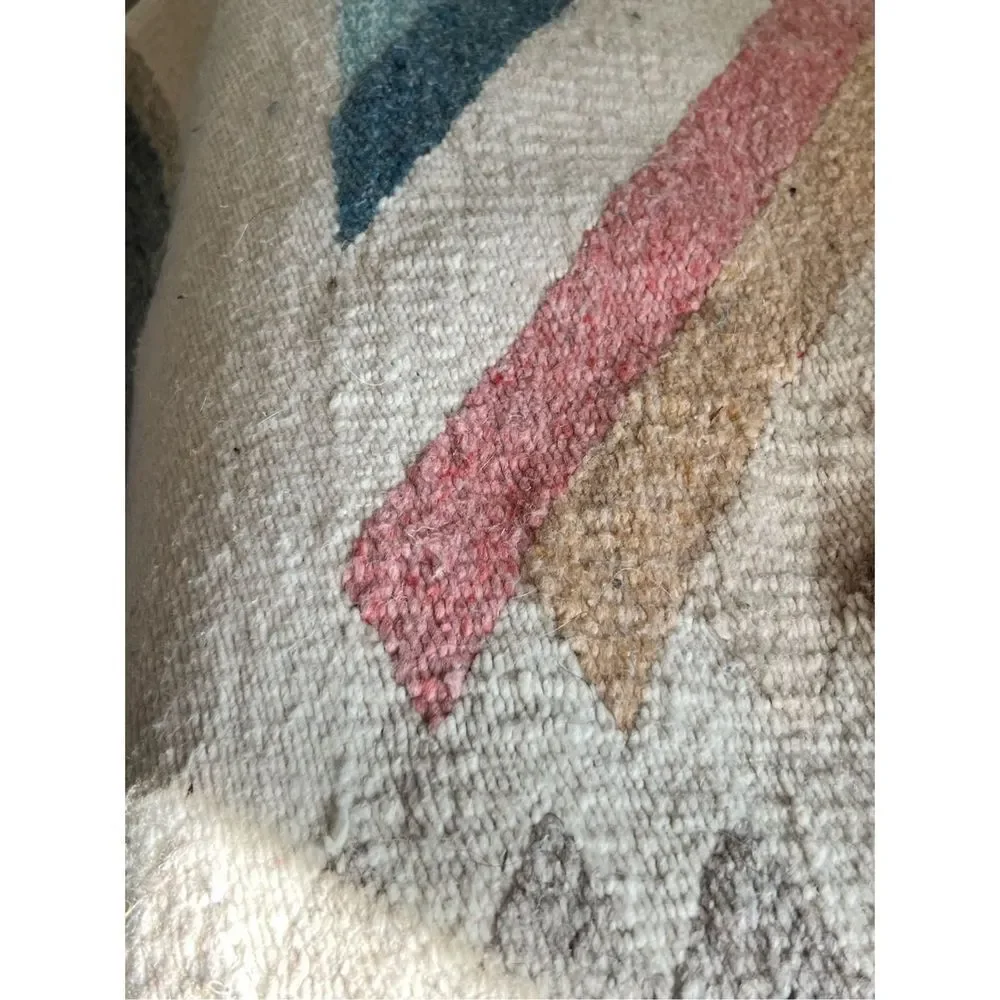 Vintage Aztec southwestern Mexican blanket rug 44x72